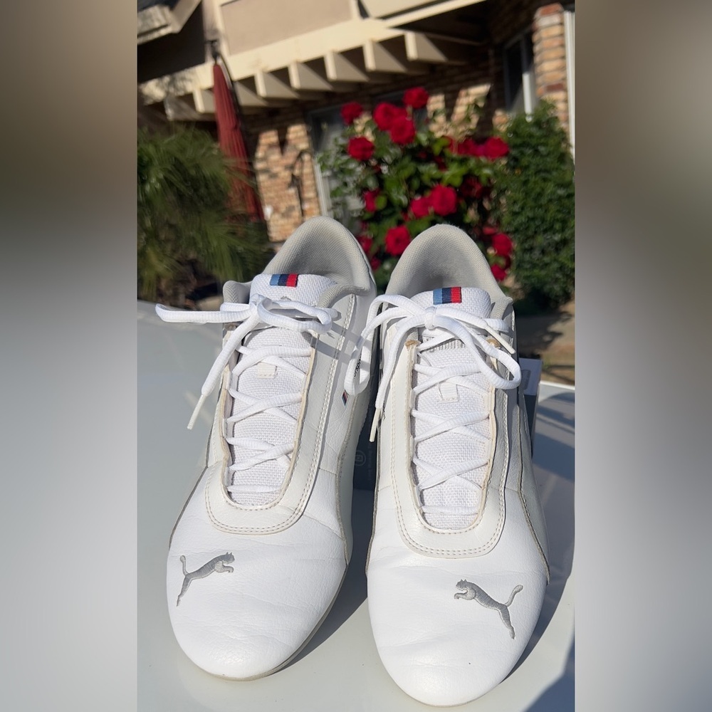 Puma White Sneakers with Red & Blue Accent - Picture 2 of 7